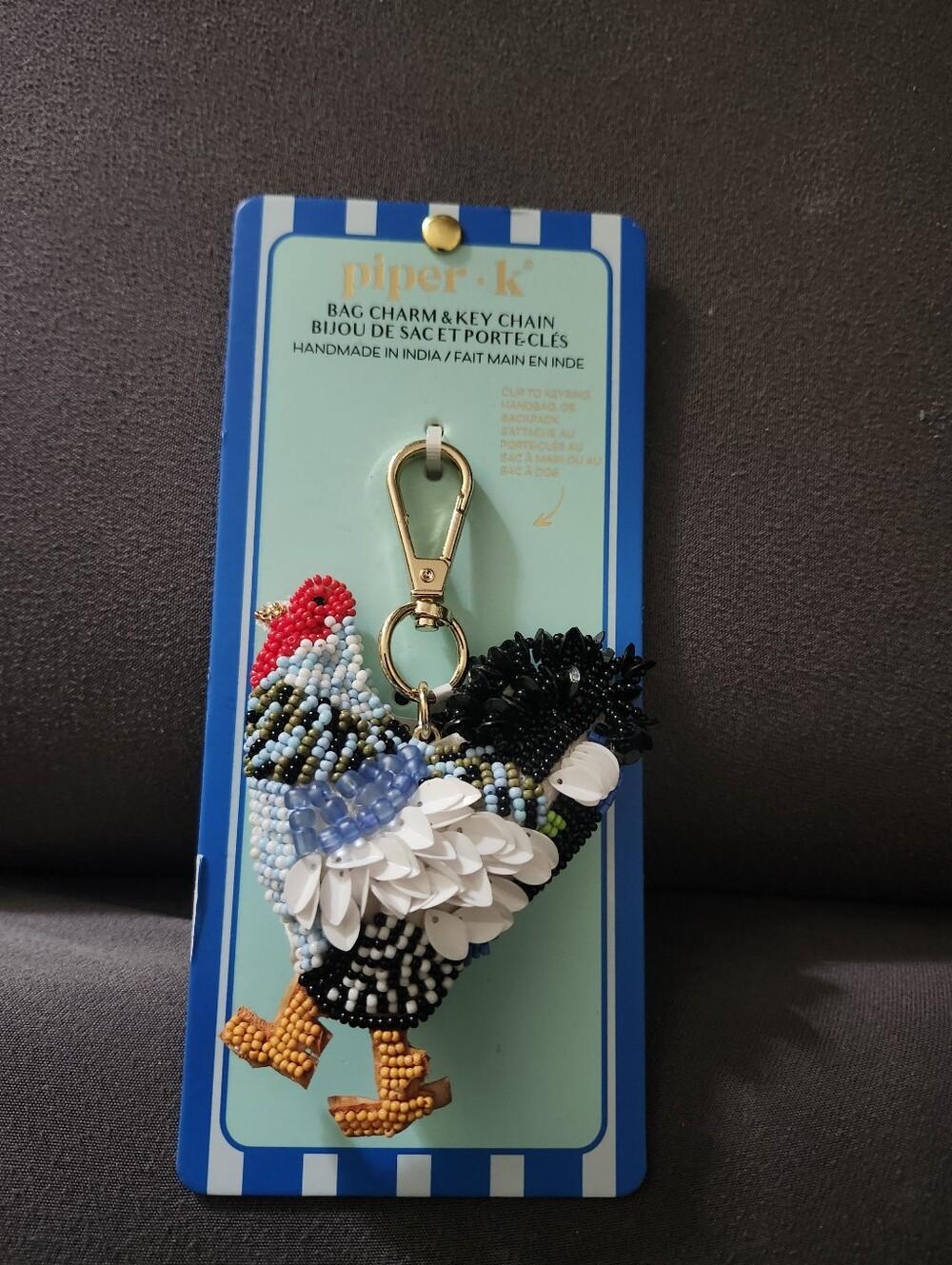 Piper K Beaded Bag Charm - Rooster
